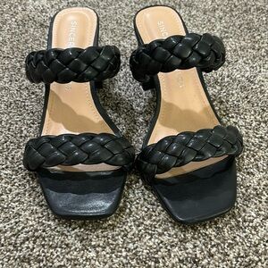 Sincerely Jules , size 6.5 black sandal heels.